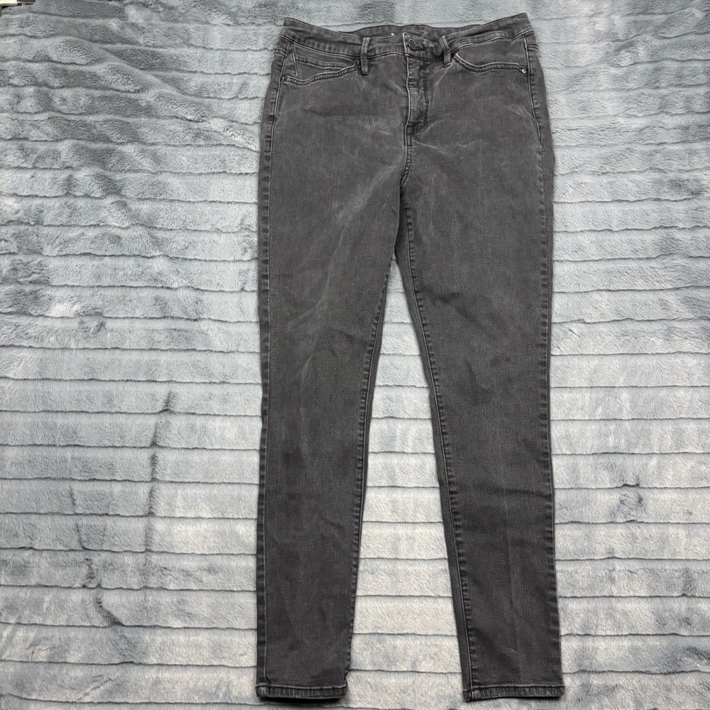 Seven7 Womens Skinny Jeans Faded Black High Rise Stretch Denim Size 12 RN109890